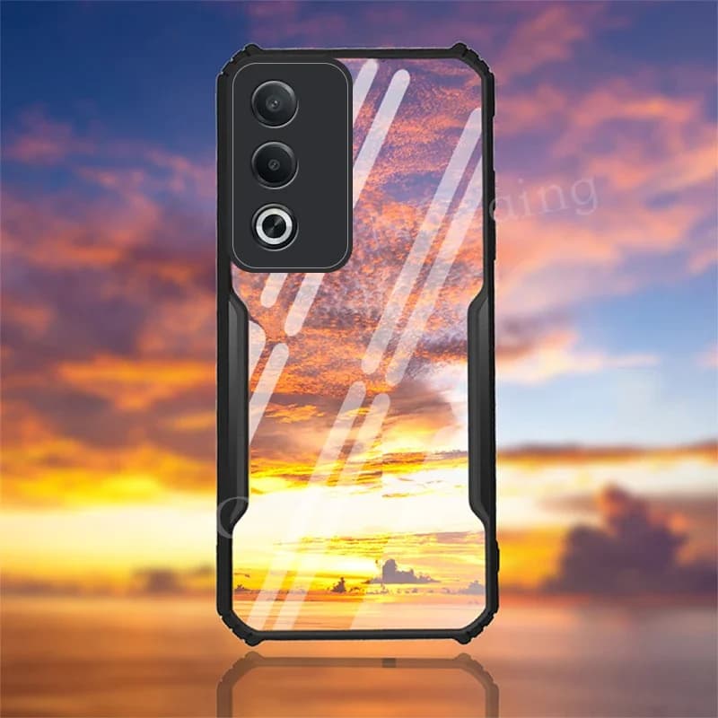 Phone Case for Oppo A80 5G Transparent Armor Acrylic Shockproof Camera Lens Protection Cover