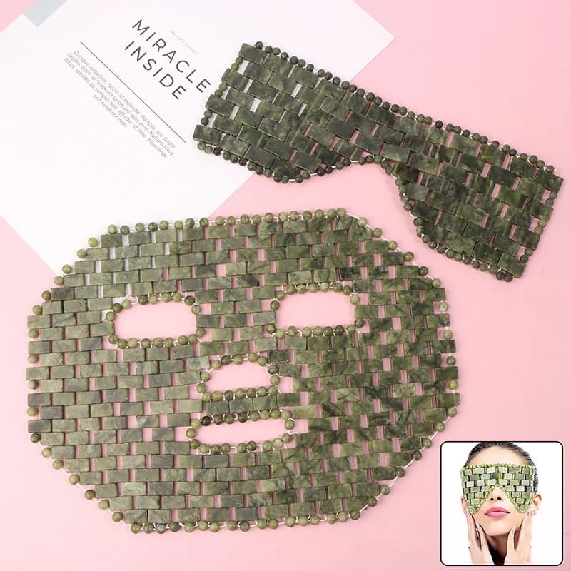 Natural Jade Face Eye Mask Hot/cold Stone Therapy Massage Tool Home Beauty SPA Salon Skincare Beauty Massager