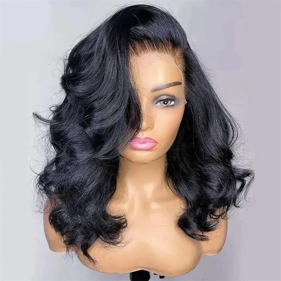 Short Bob Body Wave 13x6 Lace Front Human Hair Wigs Transparent Lace Frontal Wig HD Lace Wig 13x6 Human Hair Clearance On Sale