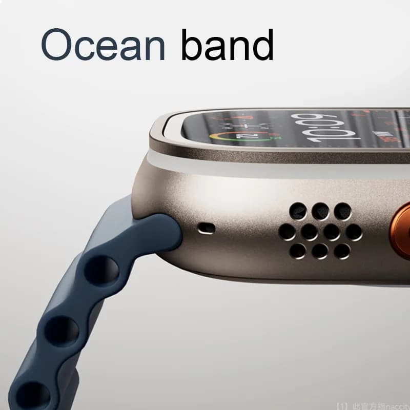 Ocean band for Apple Watch strap 45mm 40mm Ultra 2 49mm 44mm 41mm 46mm 42mm Silicone sport bracelet series 10 9 8 7 6 5 4 3 SE