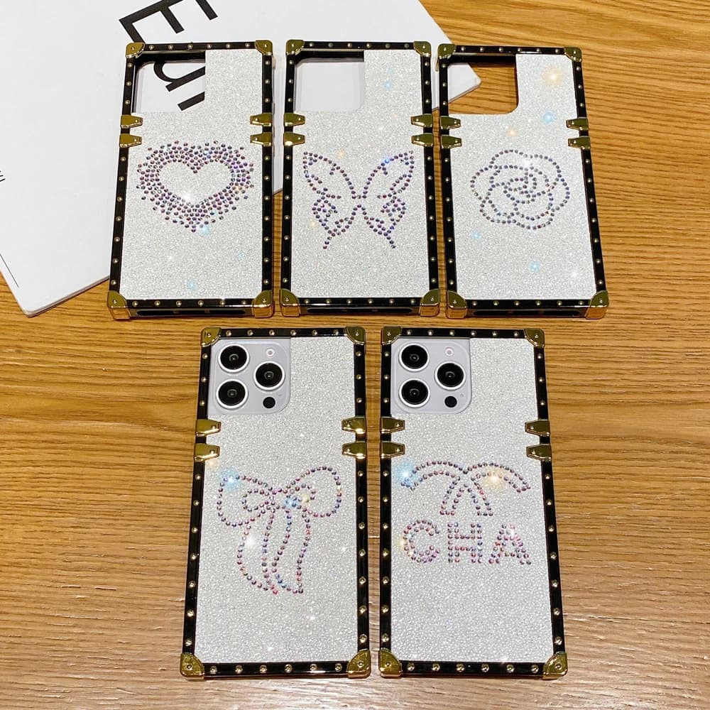Luxury Glitter Retro Cover Rose Heart Bow Diamond Case for Xiaomi Redmi Note 14 PRO 14C Note 13 PRO 13C Note 12 12C 11 PRO 10