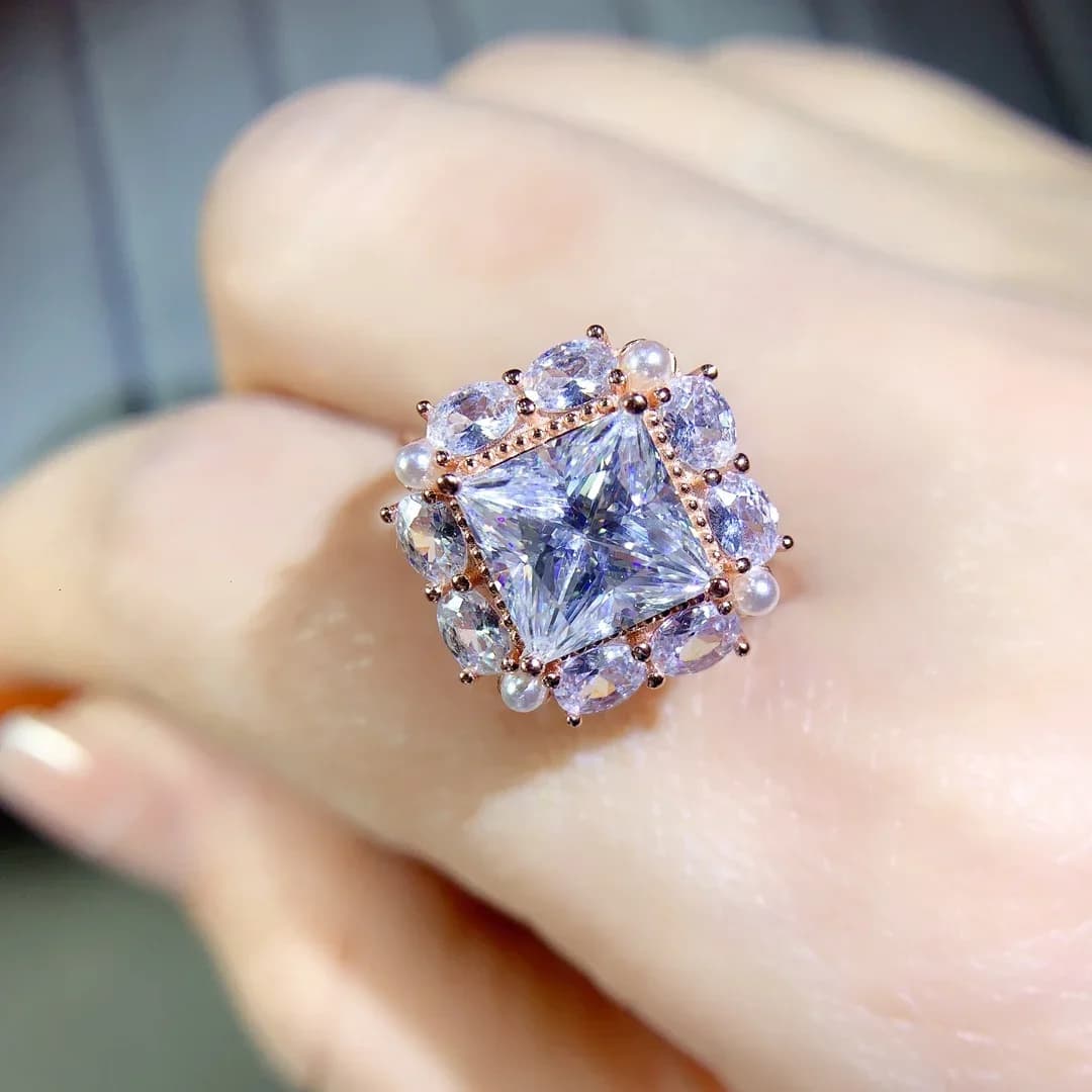 Sterling Silver 925 Engagement Ring Women's Luxury Free Shipping Mossan Diamond Natural Gem Savre Stone Jewelry Original date