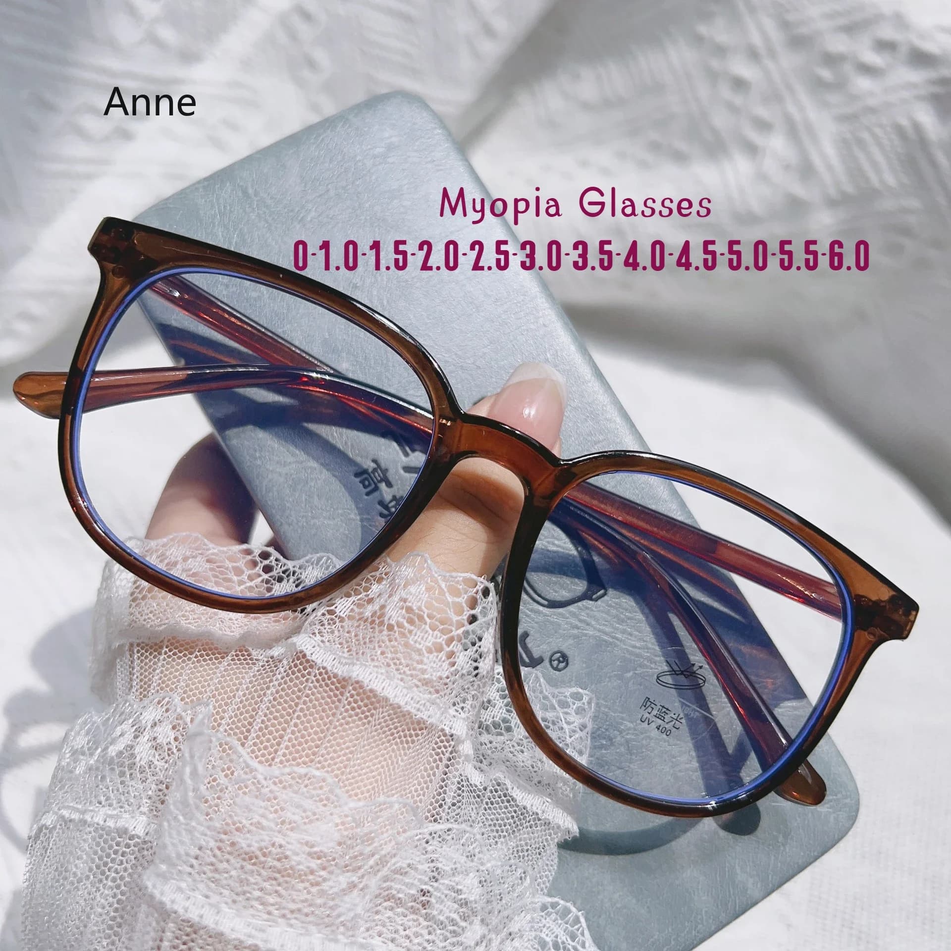 Ladies Fashion Myopia Glasses Men Women Blue Light Blocking Transparent Prescription Eyewear Unisex Minus Diopter Eyeglasses