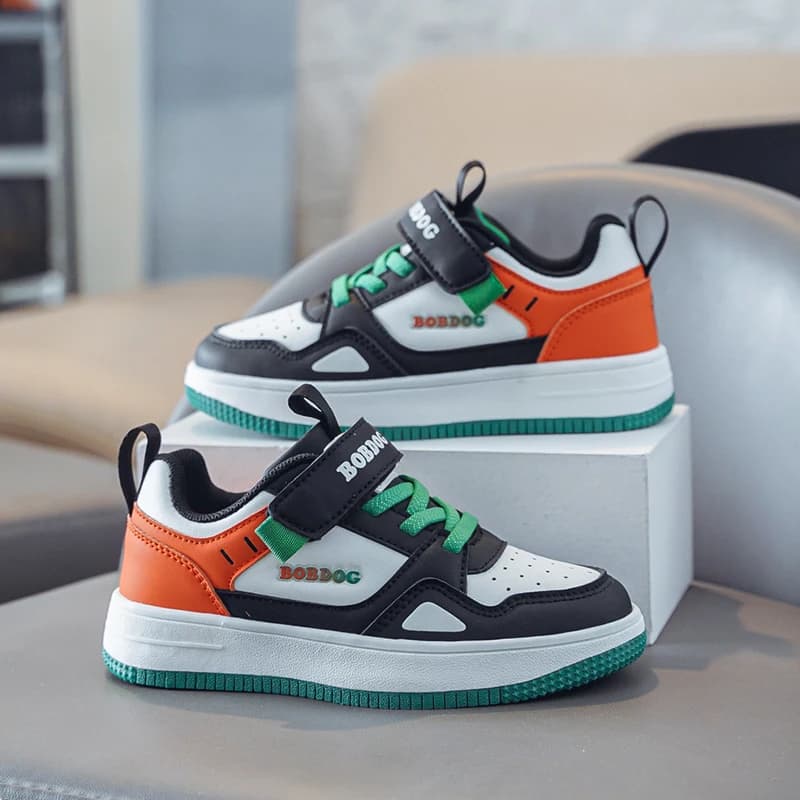 Fashion Kids Sneakers Casual Shoes Boys Leather Waterproof Board Shoe Children Toddler Non-slip Sports Walking Shoes Size 27-38