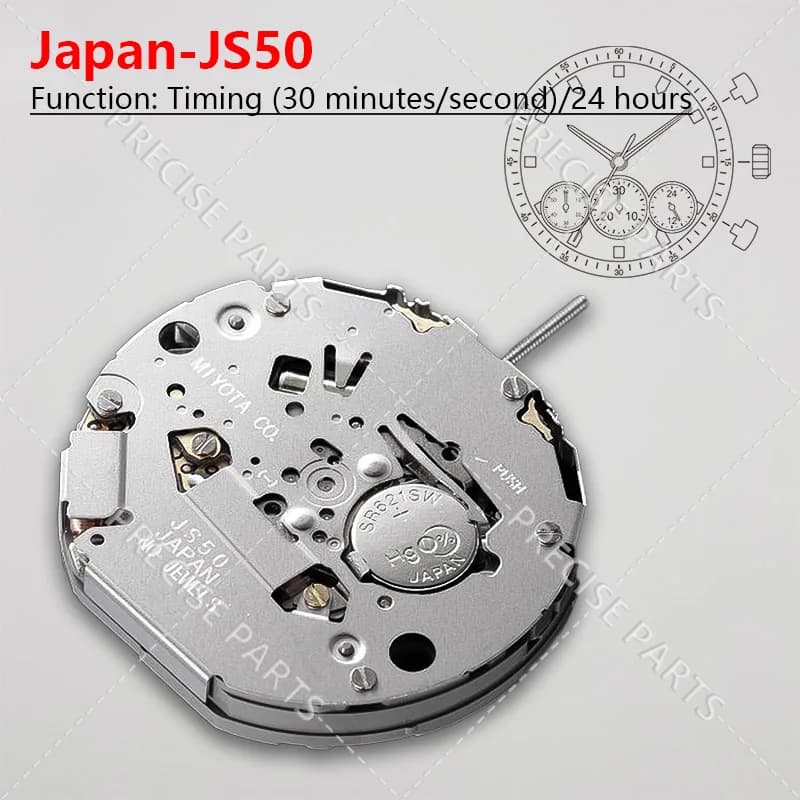 JS50 Japanese Imported Watch Replacement Parts JS50 Electronic Adaptation Watch Movement Replacement Brand New ﻿