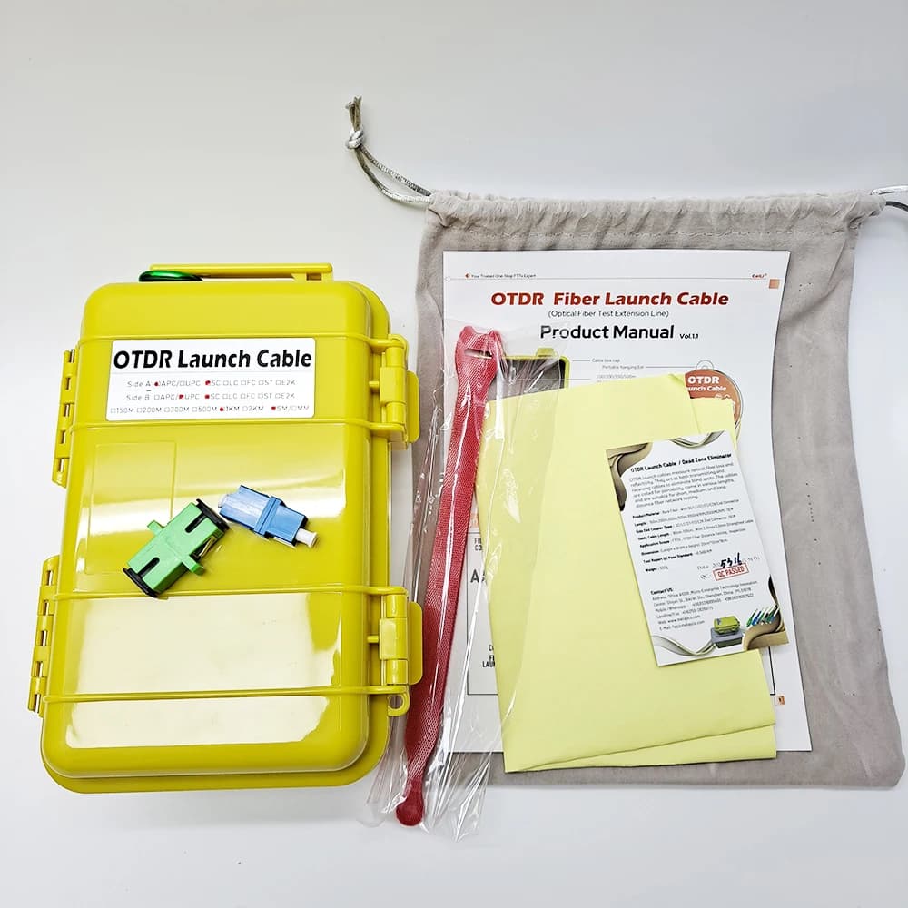 500m-2KM Fiber Optical Launch Cable Box OTDR Blind Zone Eliminator Box SC/APC-SC/APC SC/UPC-SC/APC SM 1310/1550nm Fiber Rings