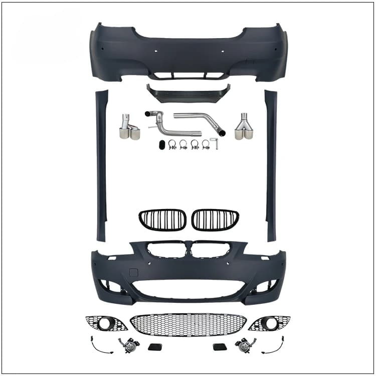 Body Kit For BMW 5 Series E60 04-10 Upgeade to M power M5 style Front Rear Bumper Grille Side Skirt exhaust pipe fog light