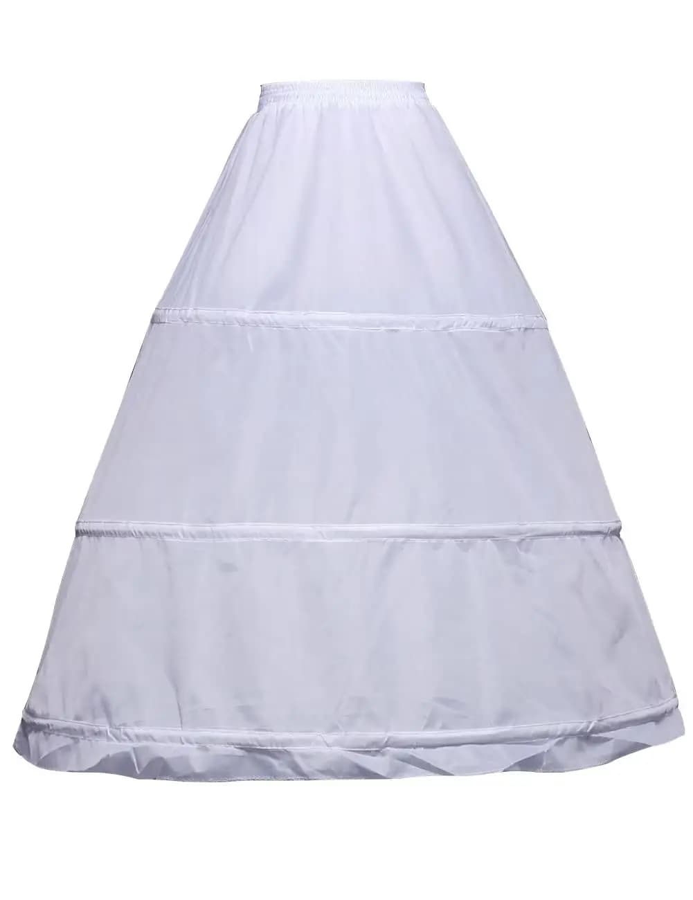 Women Crinoline Petticoat 3 Hoops Skirt Elastic Half Slip A Line Underskirt for Wedding Ball Gown Bridal Dress