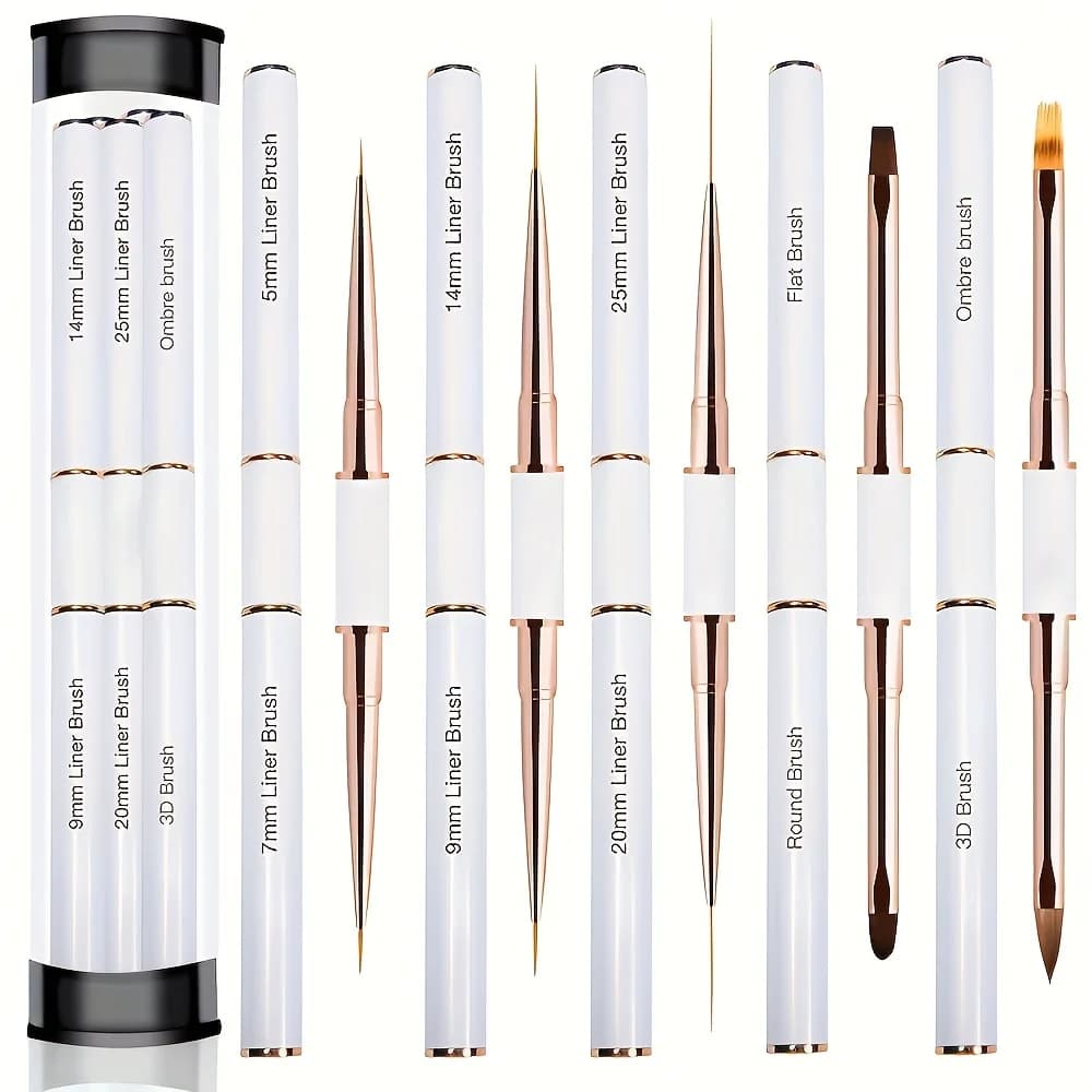 5Pcs Dual End Nail Art Pen Brushes