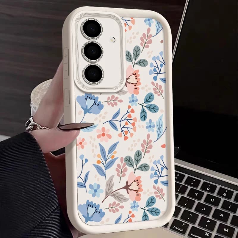 Small Flowers Phone Case For Samsung Galaxy S25 Edge S24 S23 Ultra Plus S24 FE A55 A54 A15 A14 A35 A25 A16 A56 A26 A36 TPU Cover