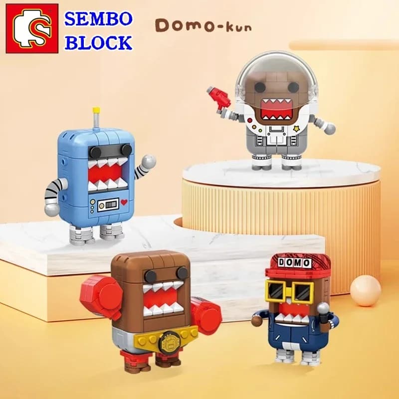 SEMBO BLOCK Domo-kun anime model Kawaii suit figure educational children's toy birthday gift Christmas trendy cool ornament