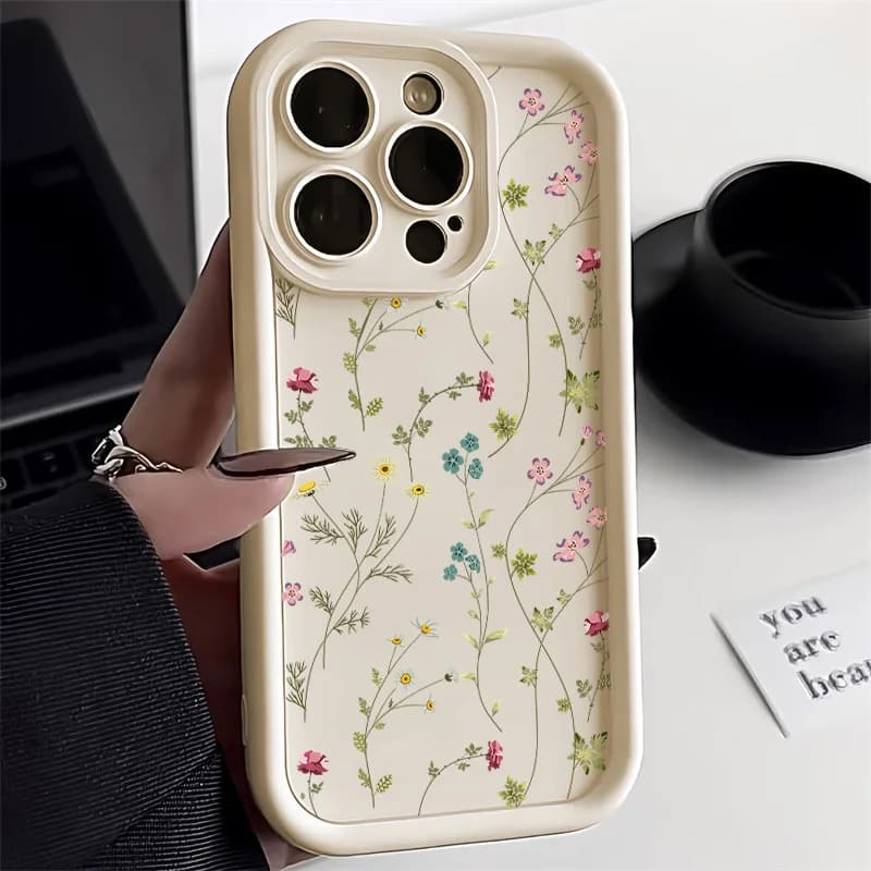 Flower Silicone Phone Case For iPhone 16 Case iPhone 15 Pro Max 14 12 11 13 XS XR X 7 8 Plus SE 2022 Shockproof Candy Soft Cover