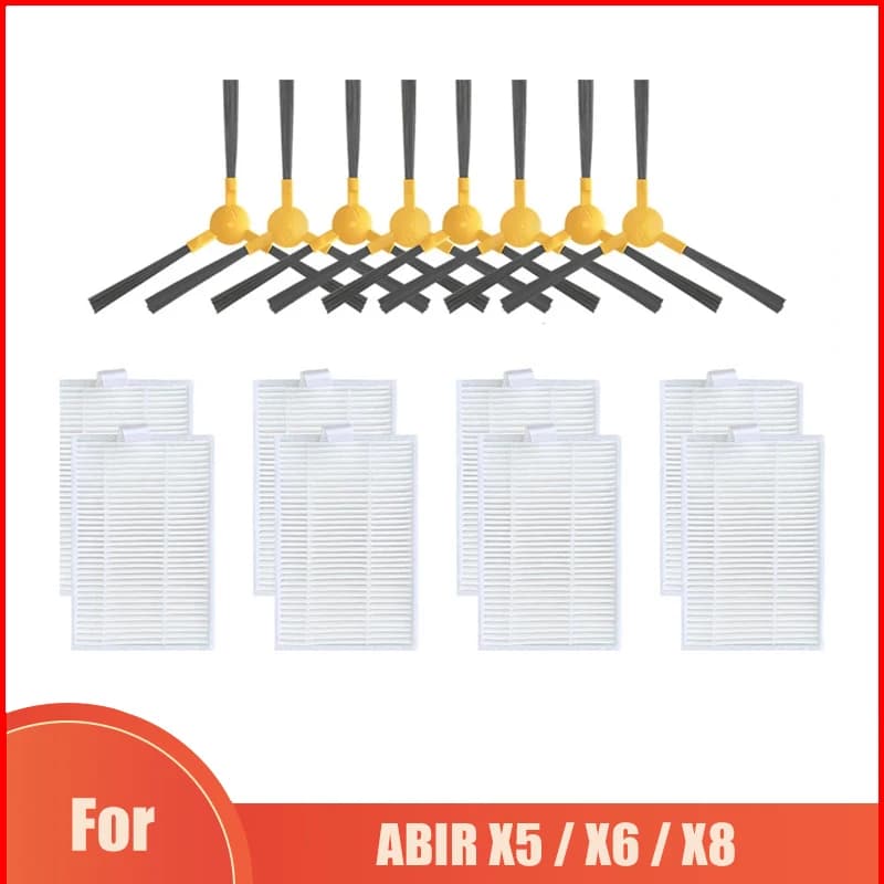 Accessories For ABIR X5 / X6 / X8 Genio Navi N600 Robotic Vacuum Cleaner 3-Arms Side Brush Hepa Filter Replacement Spare Parts