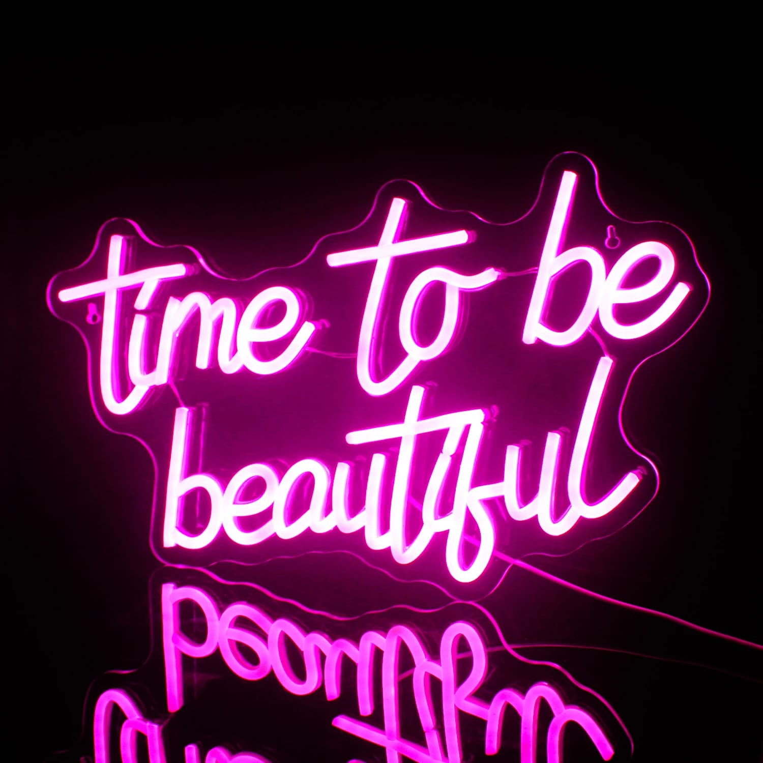 time to be beautiful LED Neon Sign for Wall Decor Wedding Neon Light Room Decor Neon Lights Inspirational LED Light Sign