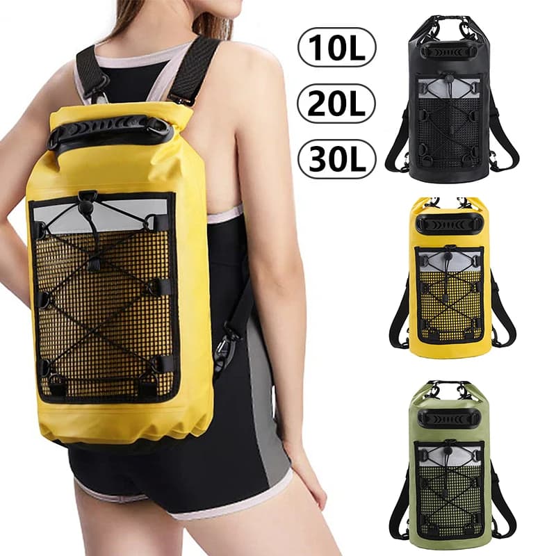 20L/30L Waterproof PVC Dry Bag Women Men Swimming Backpack Kayak Trekking Drifting Rafting Surfing Boating Outdoor Sport Bag