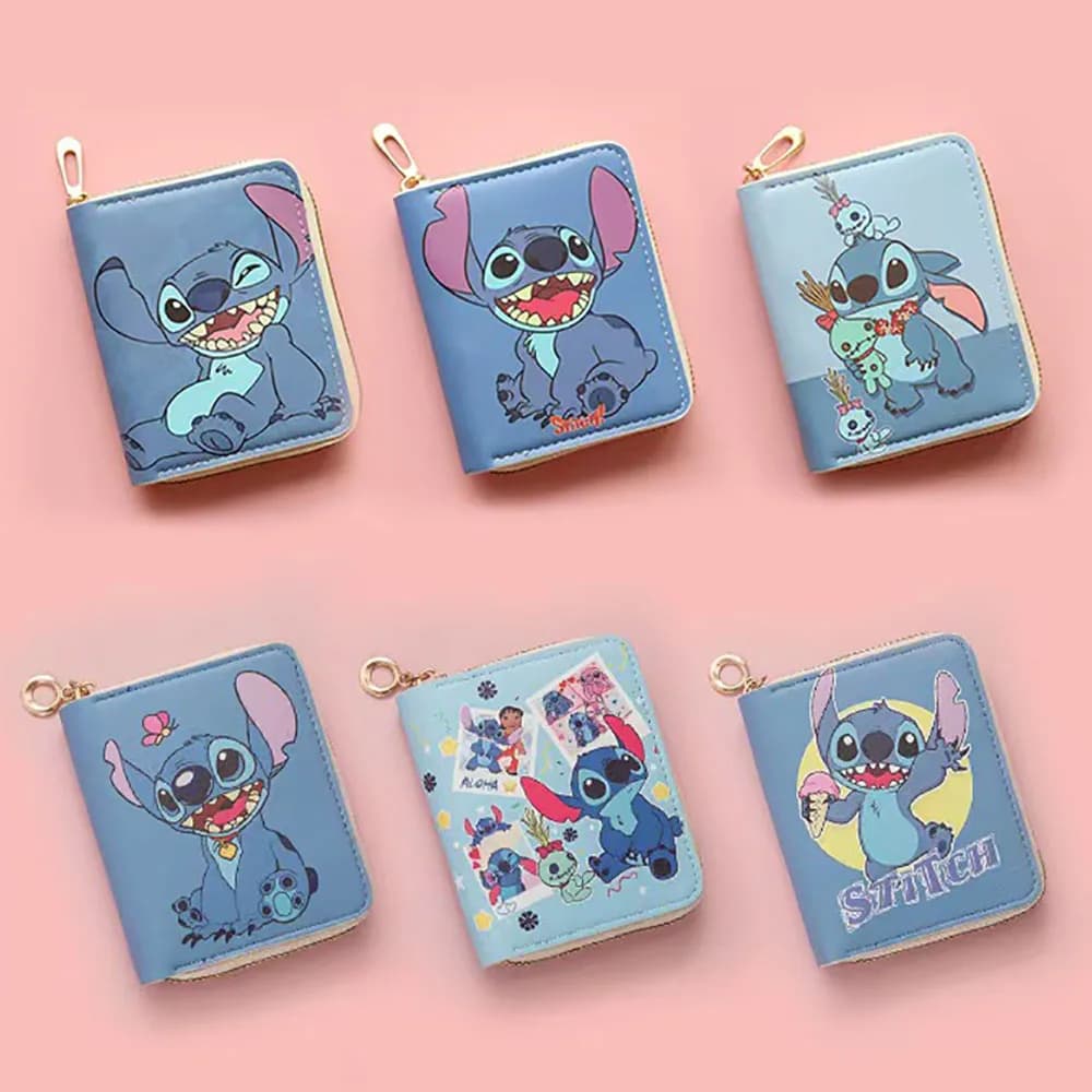 Kawaii Stitch Anime Coin Purse Fashion Cartoon Zipper Wallet  Student Print Card Holder ID Storage Bag Card Pack Christmas Gifts