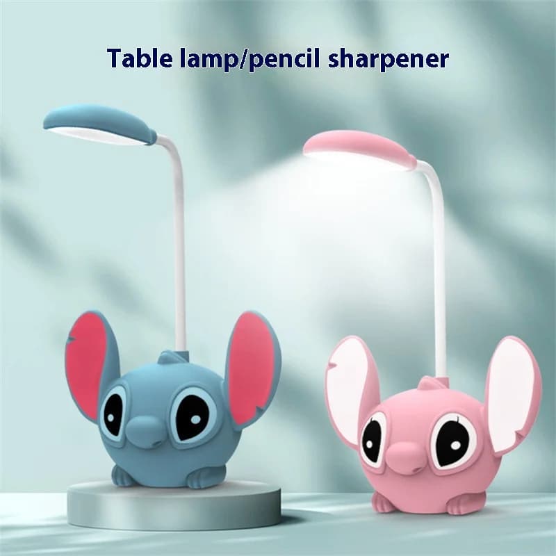 Disney Kawaii Stitch Led Desk Lamp With Pencil Sharpener Foldable Light Cute Desk Lamp Usb Recharge Light Gift From Classmates ﻿