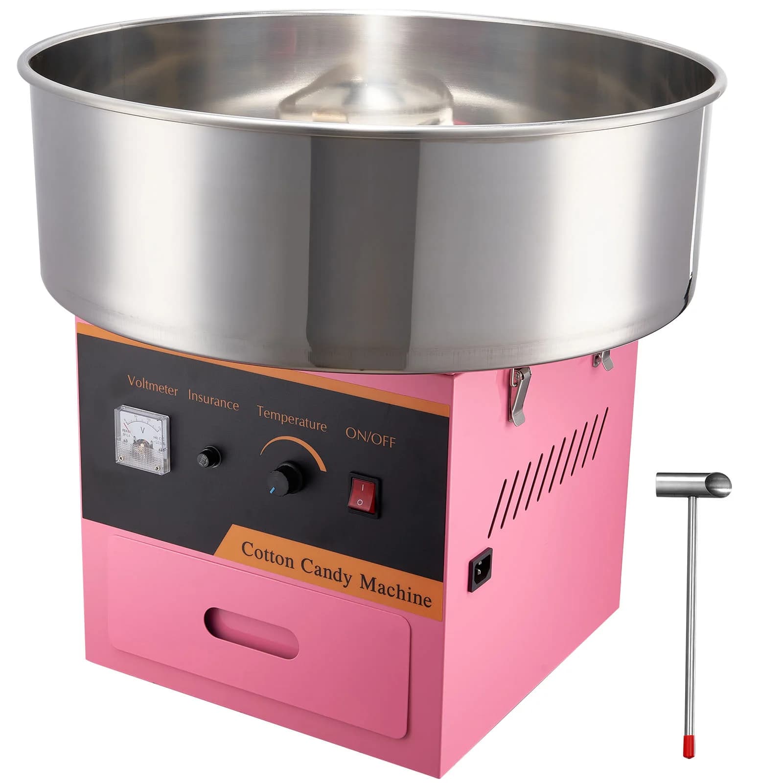 SucceBuy Electric Cotton Candy Machine Commercial Floss Maker with Stainless Steel Bowl Sugar Scoop Drawer for Birthday Party