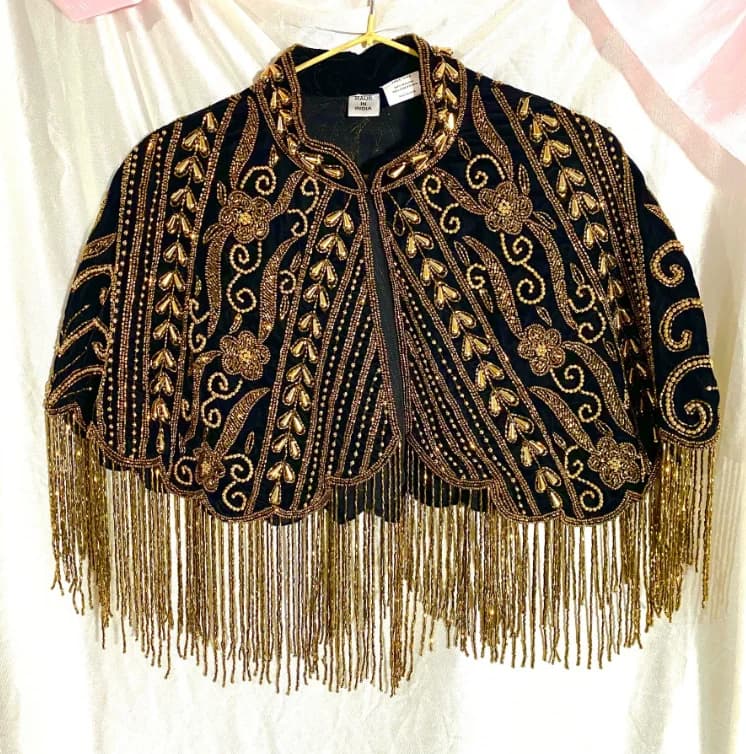 Indian Heavy Industry Nail Bead Shawl Long Tassel Cheongsam Ancient Style Shawl