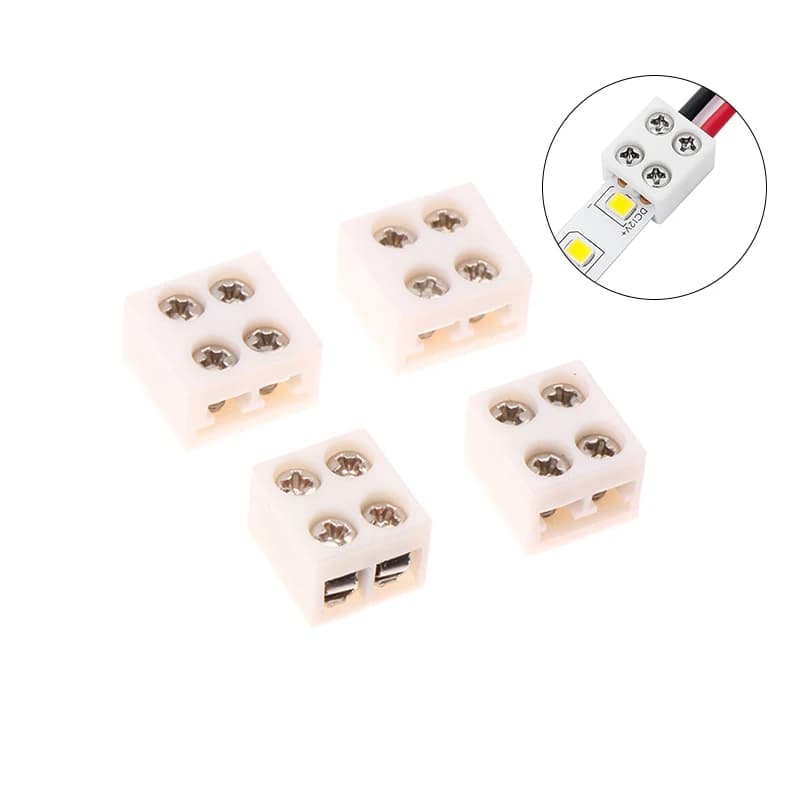 2Pin LED Strip Buckles IP20 COB High Density Connector Terminal For 8MM 10MM LED Strip Screw Fixing Connector