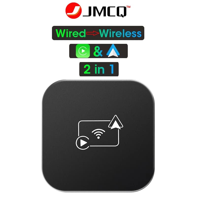JMCQ Mini Wireless Carplay & Android Auto Wired To Wireless Box Adapter For Toyota Mazda Nissan Suzuki Kia Ford Skoda Hyundai