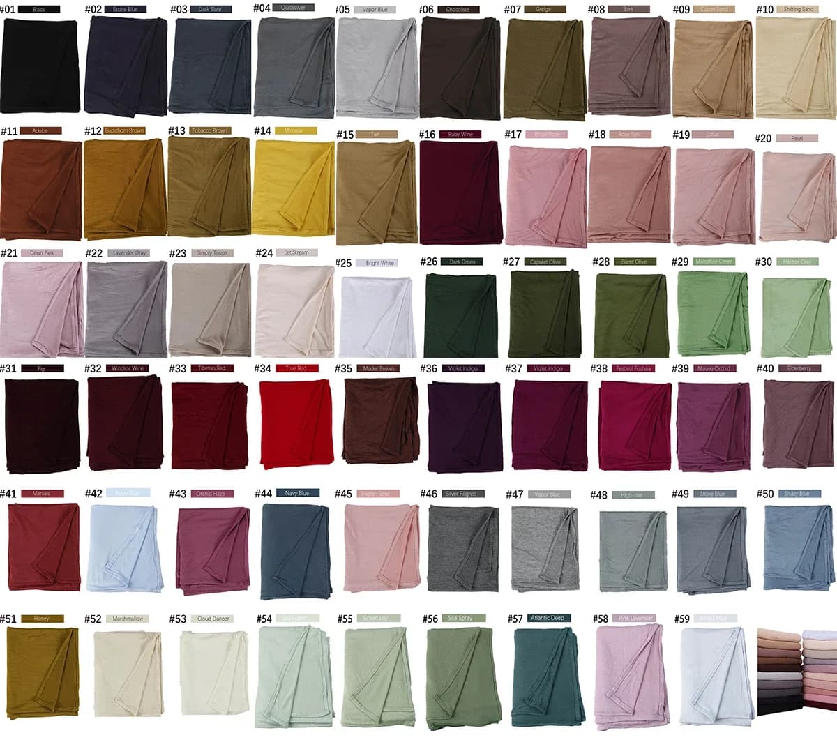 Wholesale Jersey Hijab Scarf Plain Solid Colors Cotton Shawl with Good Stitch Stretchy Soft for Women Scarves 170X60cm