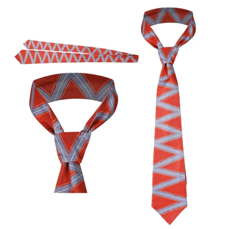 Anger Cosplay Neck Tie Inside Disguise Out Necktie Men Fantasy Halloween Carnival Party Costume Accessories Gifts