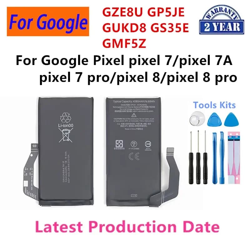 GUKD8 GS35E GP5JE GMF5Z GZE8U For Google Pixel 7A/Pixel 7/ Pixel 7 Pro /Pixel 8/Pixel 8 Pro Phone Batteries