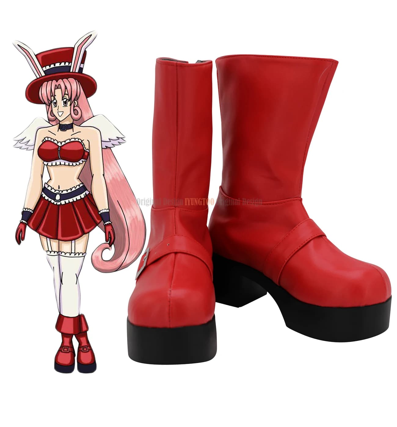 Moe Rikyo Shoes Cosplay Full Moon o Sagashite Meroko Yui Cosplay Boots Red Shoes Custom Made
