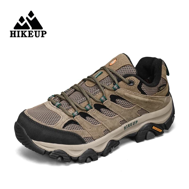 HIKEUP Hiking Shoes Men Designer Climbing Trekking Sneakers for Men Leather Outdoor Sports Work Man Shoes Run Shoes