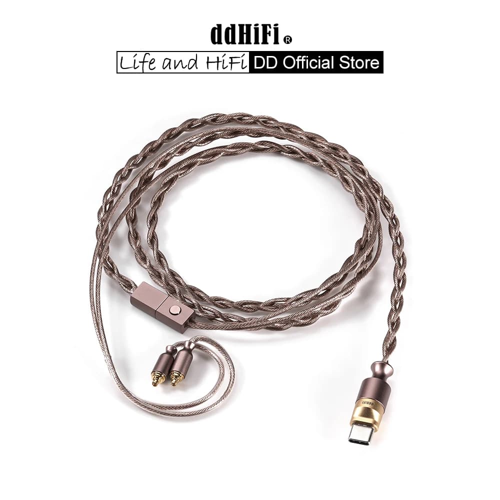 DD ddHiFi M130B (Coffee Cable) Professional All-in-one USB-C Decoding Upgrade Cable, Supports In-Line Controls and Microphone