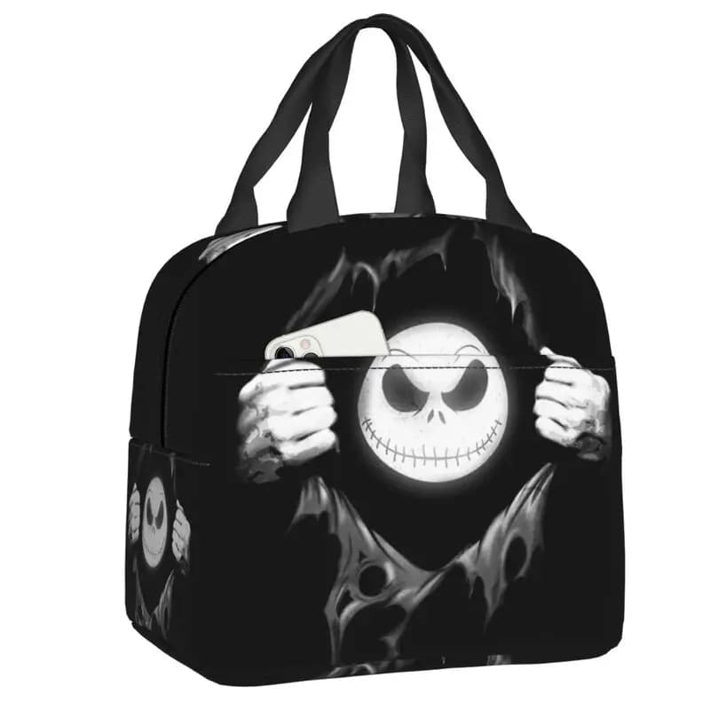 Custom Halloween Tim Burton Christmas Horror Movie Lunch Bag Leakproof Cooler Thermal Insulated Bento Box Kids Tote Bags