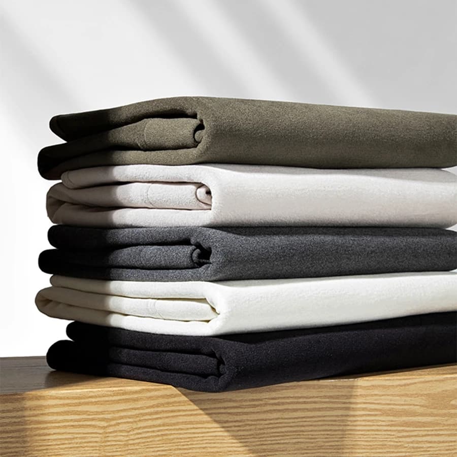 Half Turtlenec Cashmere T Shirt Men Double-face Brushed Long Sleeve Tee Women Quick Warm Casual Basic Tops Winter Unisex Clothes