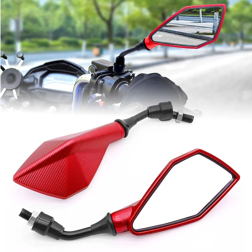 2pcs 10mm Motorcycle Rearview Mirrors Wide Angle Adjustable Bicycle Bike Handlebar Side Flexible Rear View Mirror
