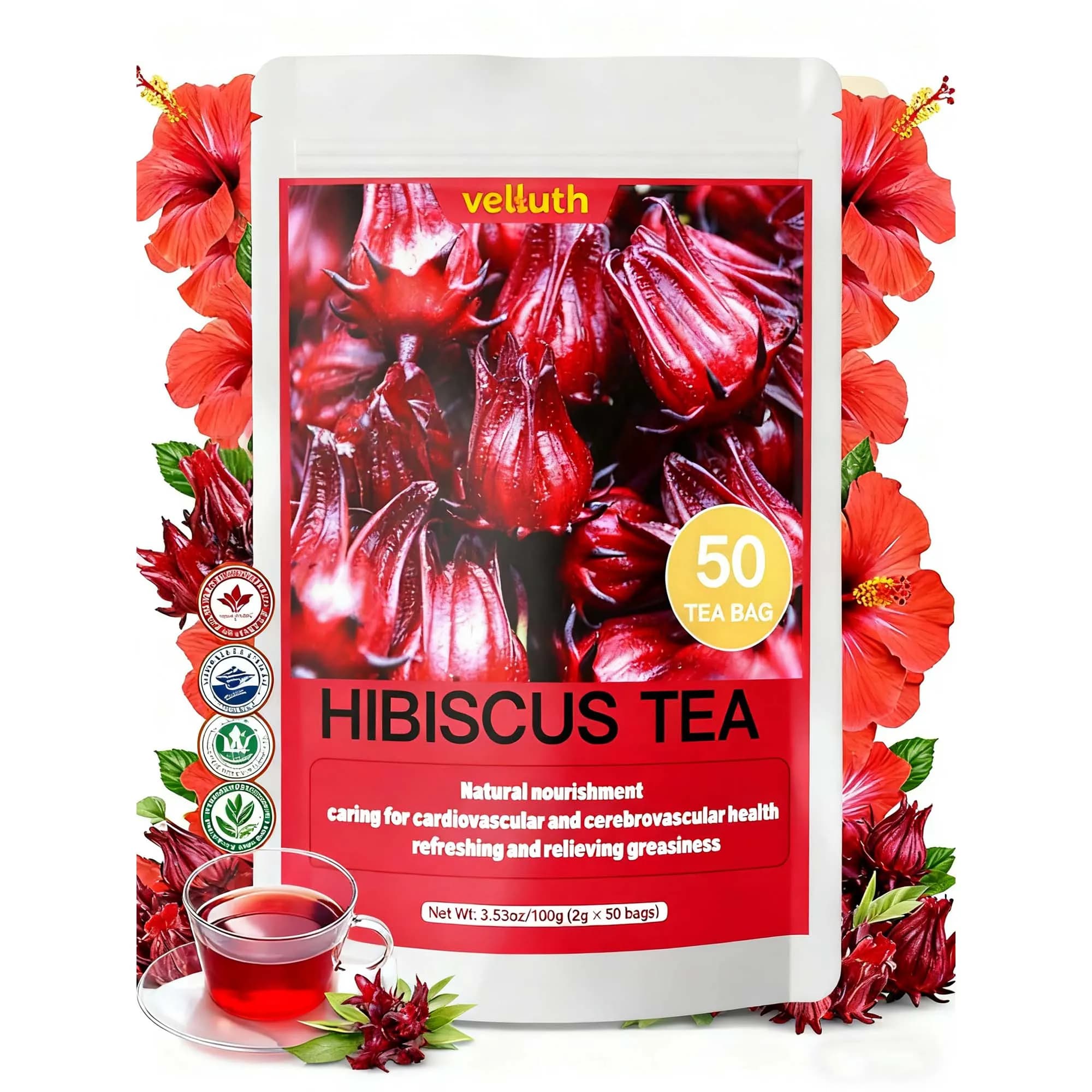 Luoshen flower tea bag, decaffeinated herbal tea bag, rich in antioxidants, tea lovers' gift, antioxidant rich mixture