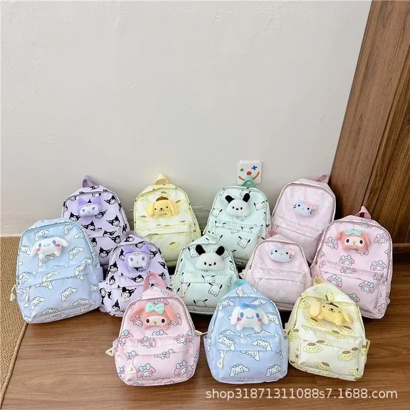 Kindergarten Backpack Sanrio Hello Kitty Kuromi Melody Pochacco Cinnamoroll School Bag Kids Boy Girl Satchel Kawaii Knapsack