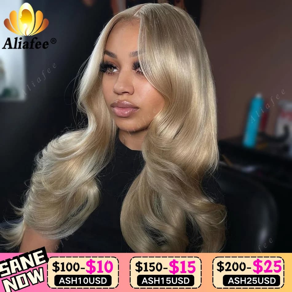 Transparent 13x6 Lace Frontal Wig Gray Ash Blonde Wig Highlight Wig Human Hair 13X4 Frontal Preplucked Wig For Women Stripe Wig