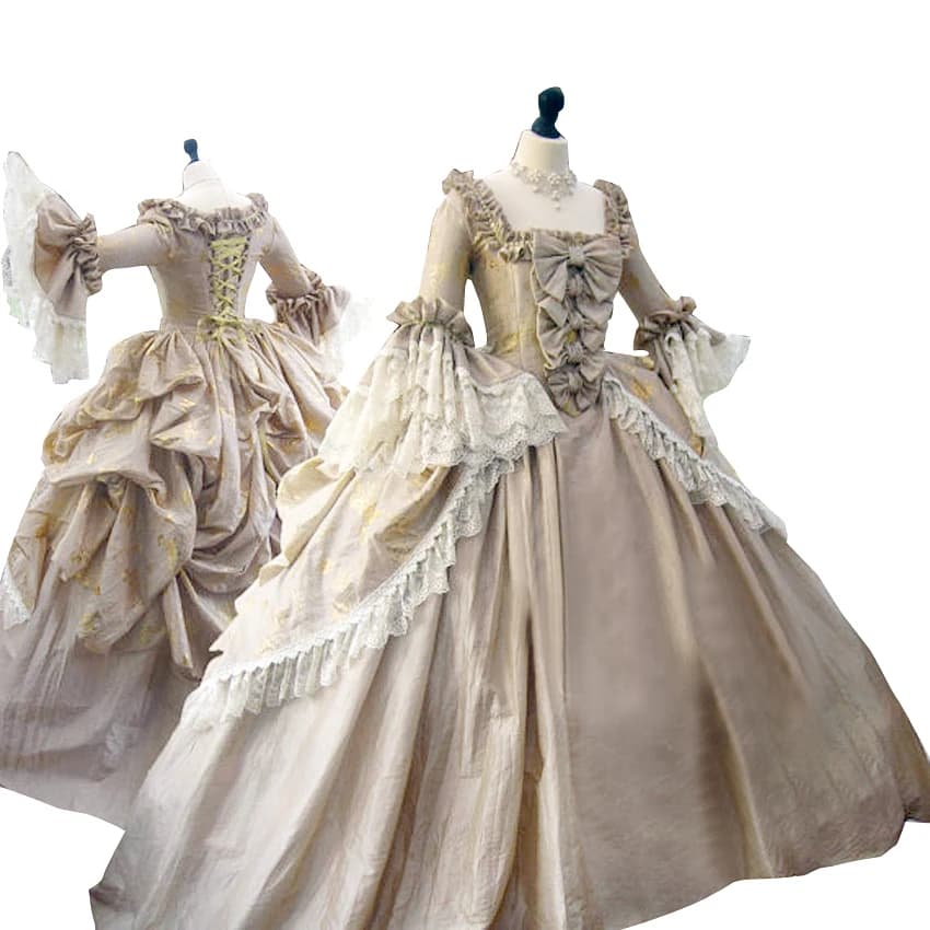 18th Century Women Marie Antoinette Dresses Long Victorian Rococo Gowns Historical Theater Clothing