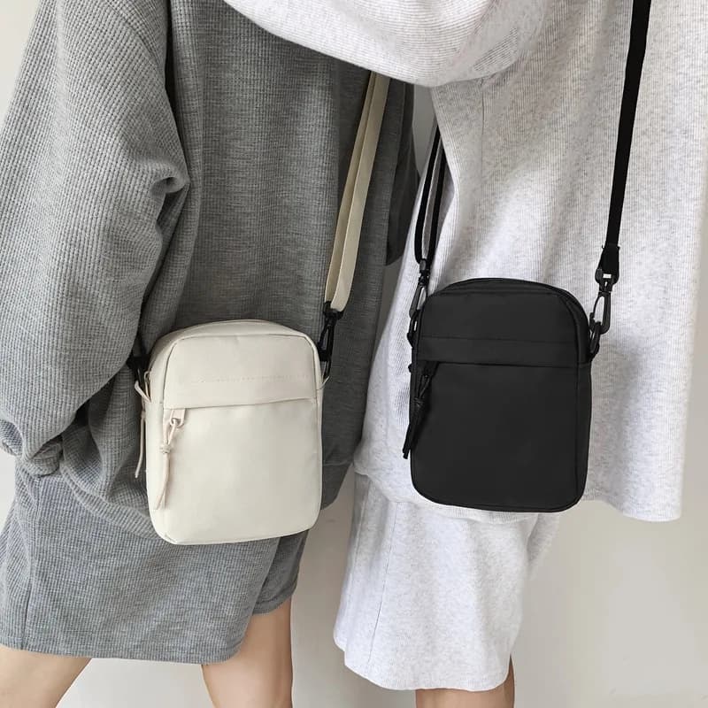 Canvas Women's Crossbody Bag Trend Oxford Shoulder Handbag Korean Solid Color Student Phone Bag Simple Shopper Bags Purse