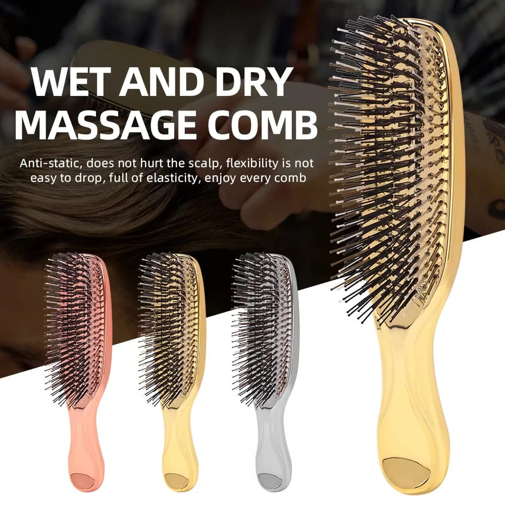 Premium Head Massager Scalp Brush Hair Massager Shampoo Brush Wet Plastic Detangling Brush Hair Cleaning Comb Hair Styling Comb