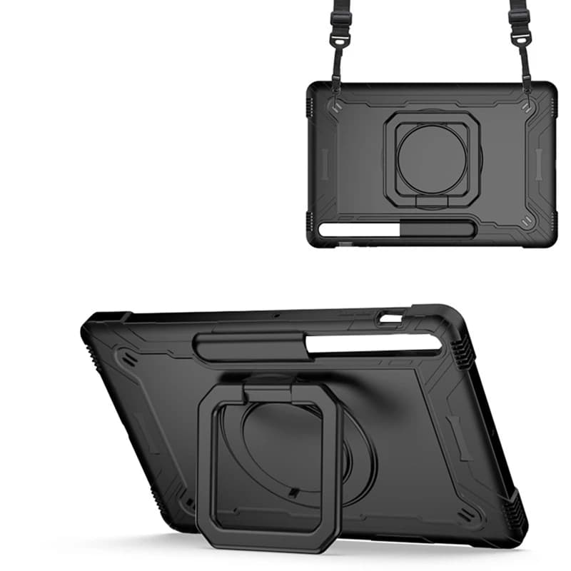 Case For Samsung Tab S7 FE 12.4Inch Bracket Handle Shoulder Strap Shockproof Cover