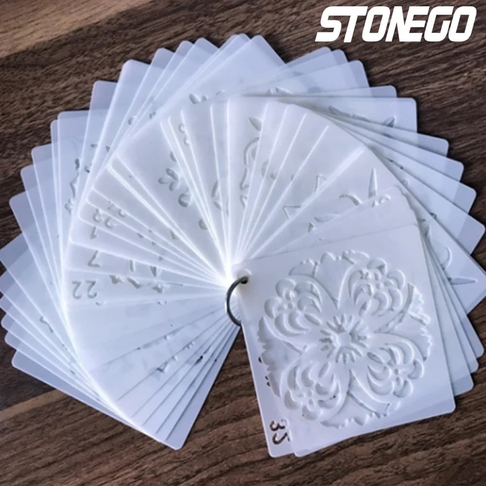 STONEGO Mandala Stencils DIY Home Decoration Drawing Laser Cut Template Wall Stencil Painting for Wood Tiles Fabric