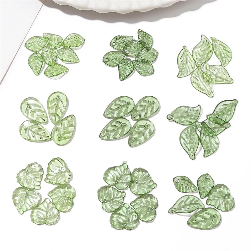 10/50Pcs Acrylic Mini Tree Leaf Beads Unique Loose Beads Handmade DIY Making Jewelry Earrings Necklace Accessories Materials