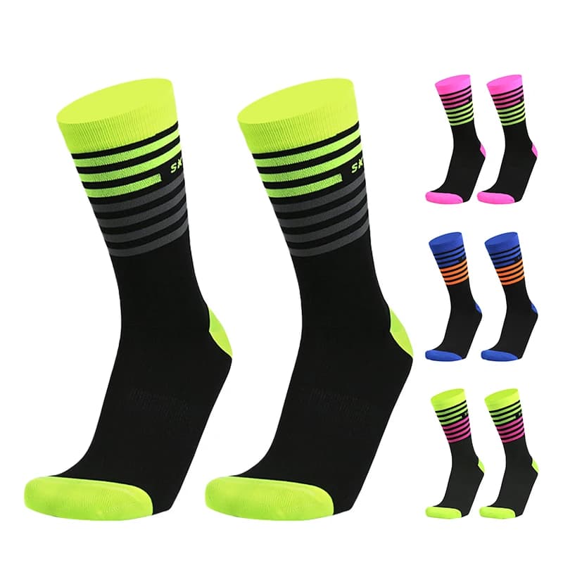SKY KNIGHT New Striped Casual Socks Brand High Quality Compression Breathable Knee-high Socks