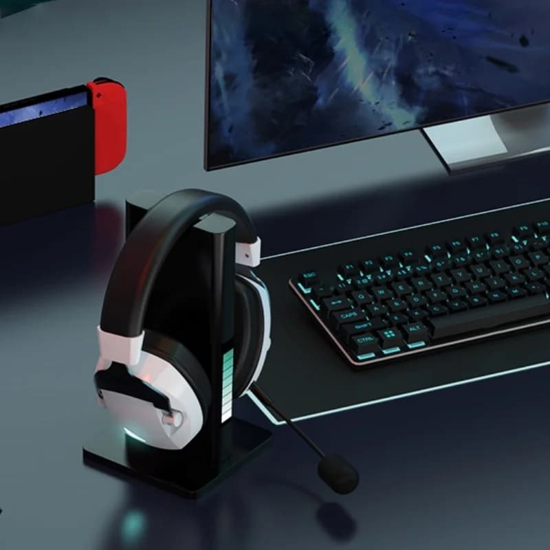 PHONEPACE Gaming Headset Ultra Low Latency Wireless Bluetooth Wired Tri Mode with Detachable Mic for PC PS5 Switch Mobile