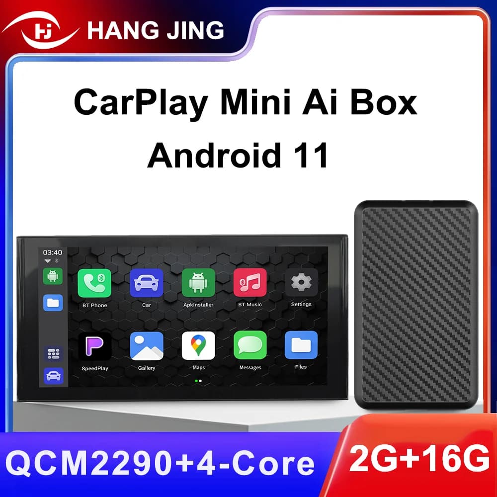 CarPlay Mini Ai Box 2G 16G Android Auto Wireless 2023 Smart Car TV Box Wifi Qualcomm Car Play Hang Jing
