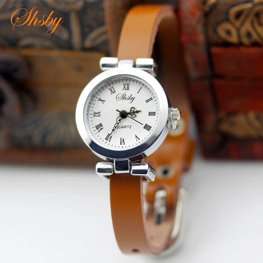 Shsby New Fashion Hot-selling Genuine Leather Female Silver Watch ROMA Vintage Watch Women Dress Watches