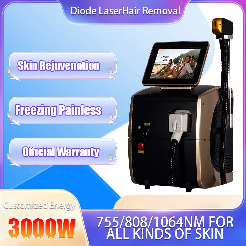 2025 Newest Laser Hair Removal Device Diode Nd yag Laser 755 808 1064nm Ice Point Painless Permanent Hair Removal Machine