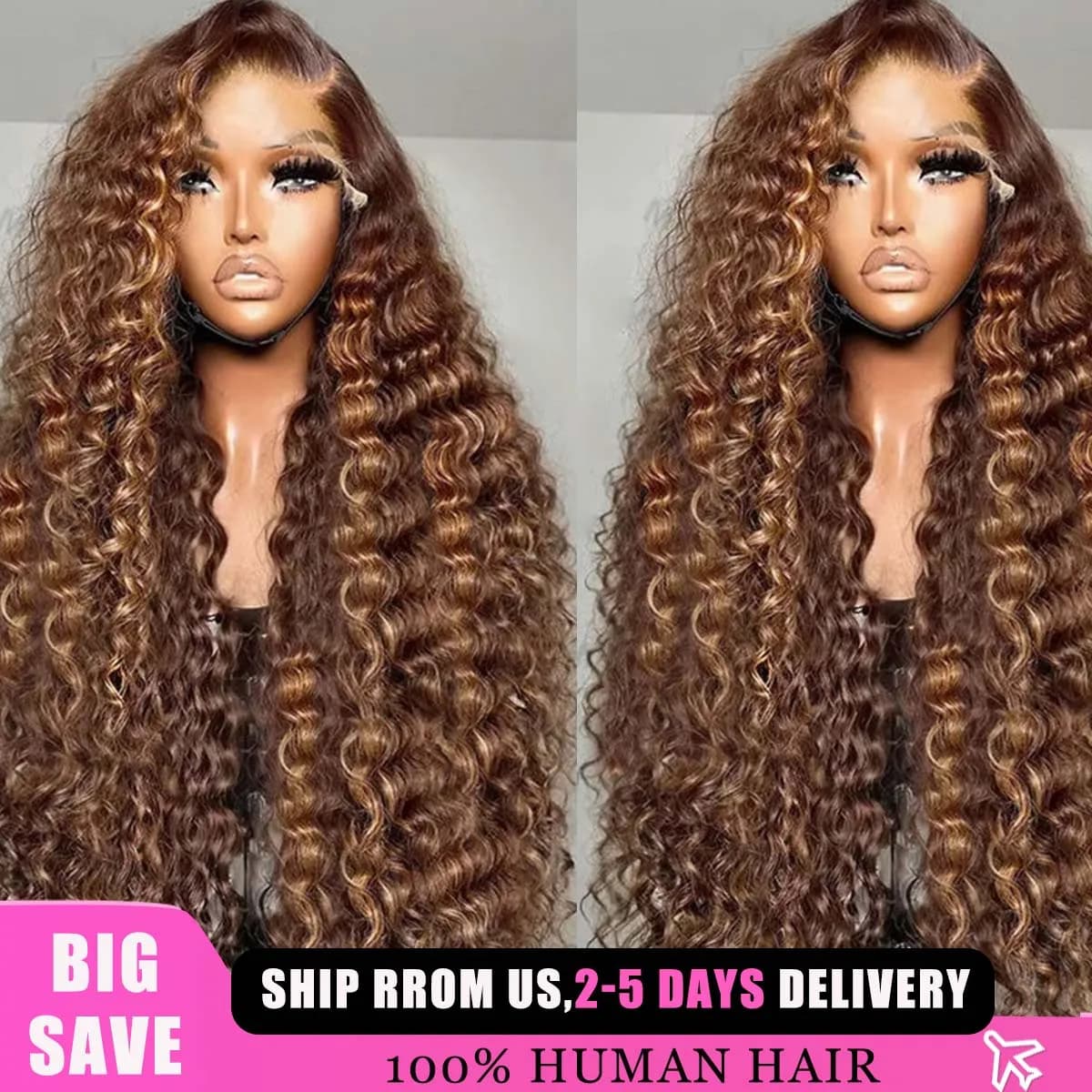 30 40 Inch Highlight Ombre Deep Wave HD Lace Front Wigs Curly 3x6  Lace Front Human Hair Wigs Brazilian For Women 250 Density