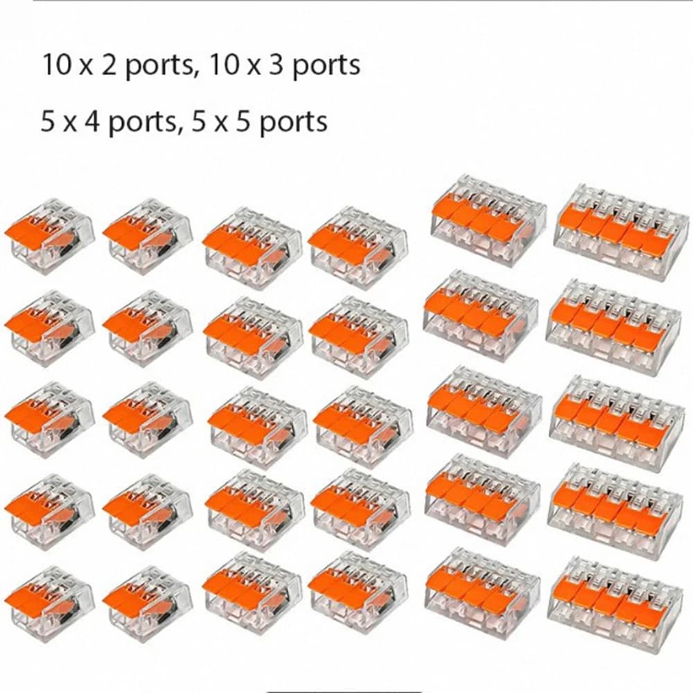 30 Pcs 32A Wire Connectors Compact Splice Connectors Quick Cable Connectors Light Terminal Connections